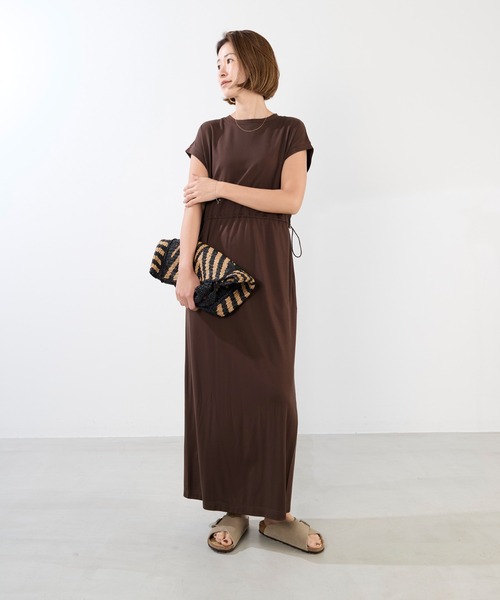 「MICA&DEAL」 半袖ワンピース FREE ブラウン レディース_画像9