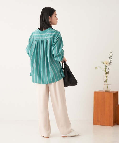 「collex」 長袖ブラウス フリー ネイビー レディース_画像4