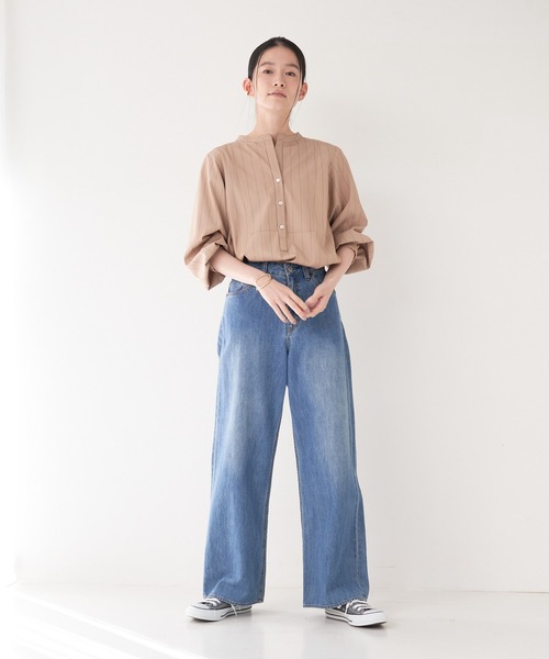 「collex」 長袖ブラウス フリー ネイビー レディース_画像5