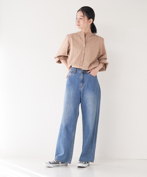 「collex」 長袖ブラウス フリー ネイビー レディース_画像6