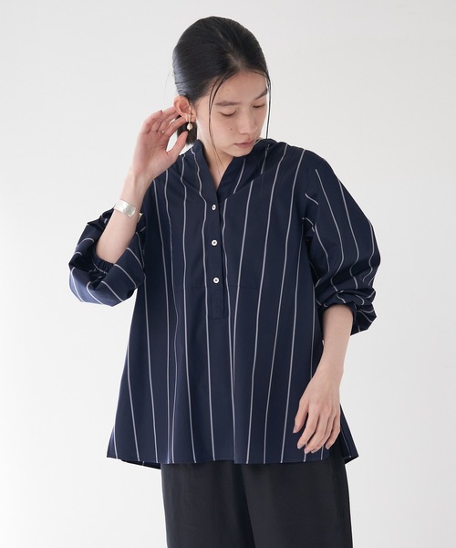 「collex」 長袖ブラウス フリー ネイビー レディース_画像9