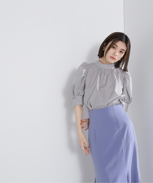 「NATURAL BEAUTY BASIC」 半袖ブラウス SMALL ブルー系その他 レディース_画像5