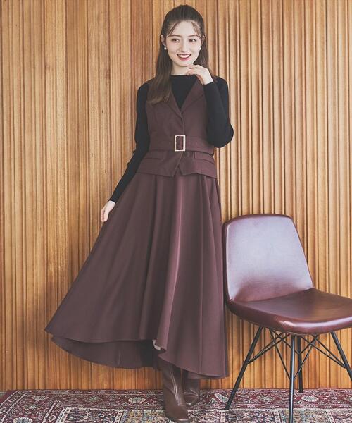 SWINGLE（スウィングル） セットアップ ジレアシメワンピース