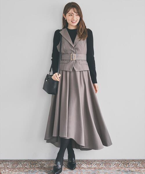 ハンドメイド【ワンピース、セットアップ】 SWINGLE（スウィングル） セットアップ ジレアシメワンピース