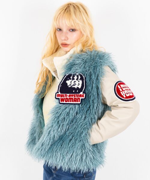 レディーススタジャン　ジャケット　アウター　ヒステリックグラマー美品 HYSTERIC GLAMOUR（ヒステリックグラマー） スタジャン HYSTERIC WOMAN