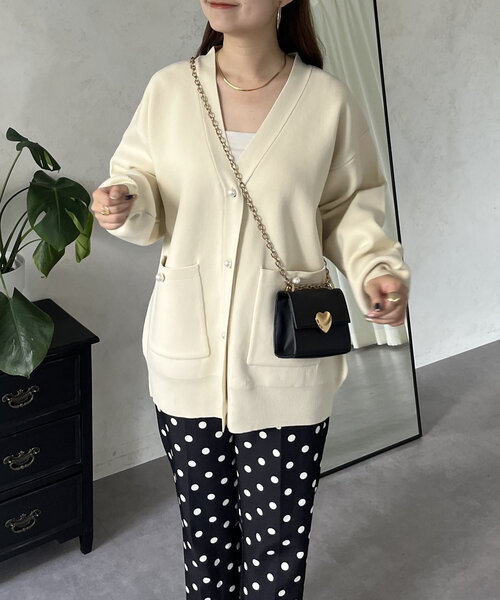 「prose verse」 ニットカーディガン MEDIUM ピンク レディース_画像2