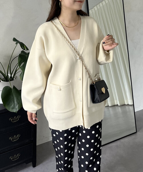 「prose verse」 ニットカーディガン MEDIUM ピンク レディース_画像4