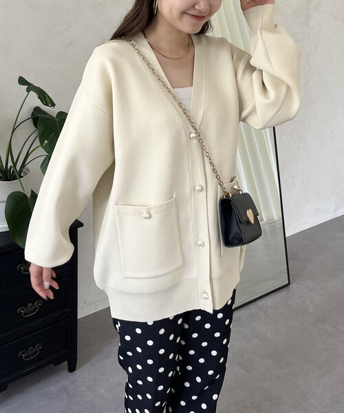 「prose verse」 ニットカーディガン MEDIUM ピンク レディース_画像8