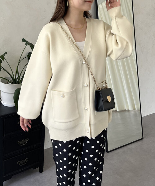 「prose verse」 ニットカーディガン MEDIUM ピンク レディース_画像9