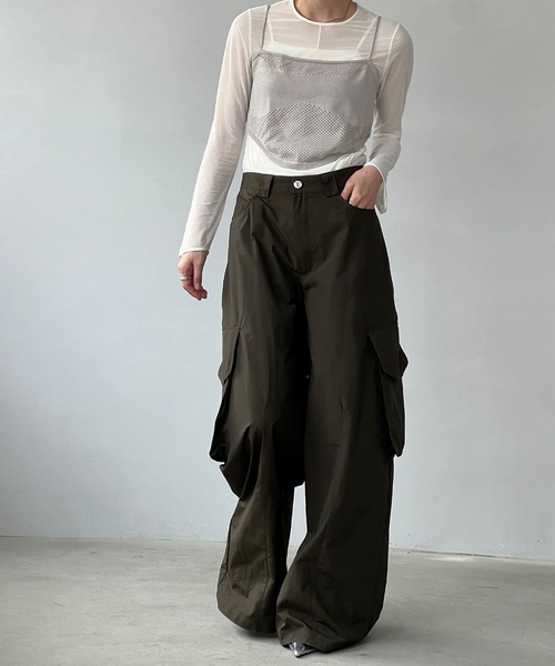 「chuclla」 カーゴパンツ L ダークカーキ レディース_画像2