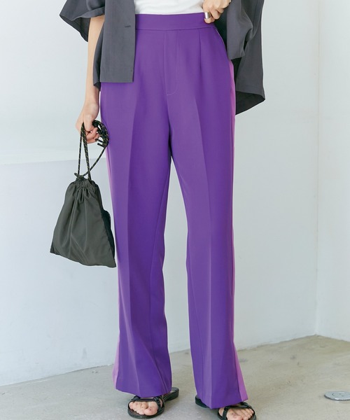 「LAVEANGE」 パンツ L チャコールグレー レディース_画像8