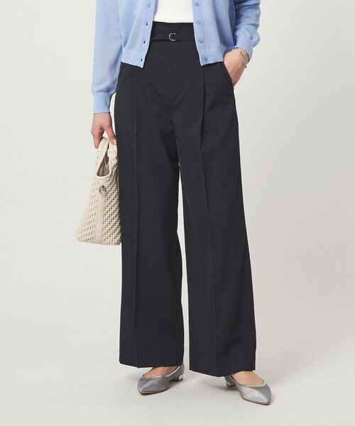 ワイドパンツ スラックス パンツ 「size SHORT/TALLあり」サラフール ワイド パンツ ストレッチ 接触冷感 UVカット レディースの画像
