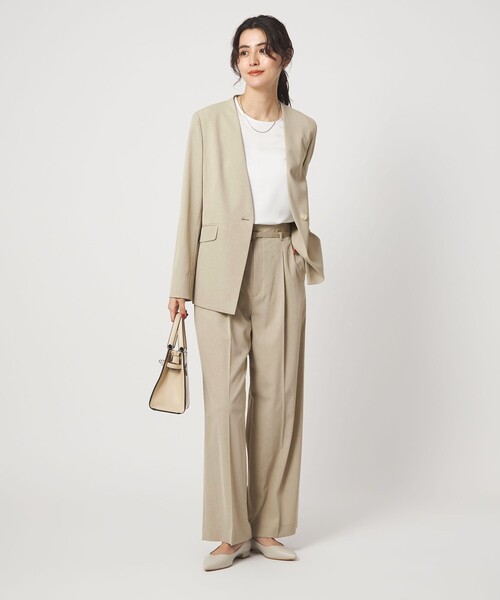 ワイドパンツ スラックス パンツ 「size SHORT/TALLあり」サラフール ワイド パンツ ストレッチ 接触冷感 UVカット レディースの画像