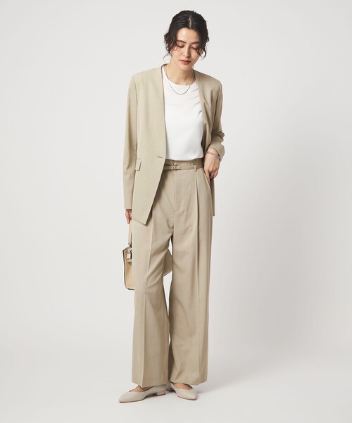 ワイドパンツ スラックス パンツ 「size SHORT/TALLあり」サラフール ワイド パンツ ストレッチ 接触冷感 UVカット レディースの画像