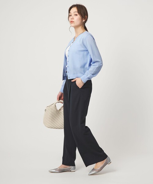 ワイドパンツ スラックス パンツ 「size SHORT/TALLあり」サラフール ワイド パンツ ストレッチ 接触冷感 UVカット レディースの画像