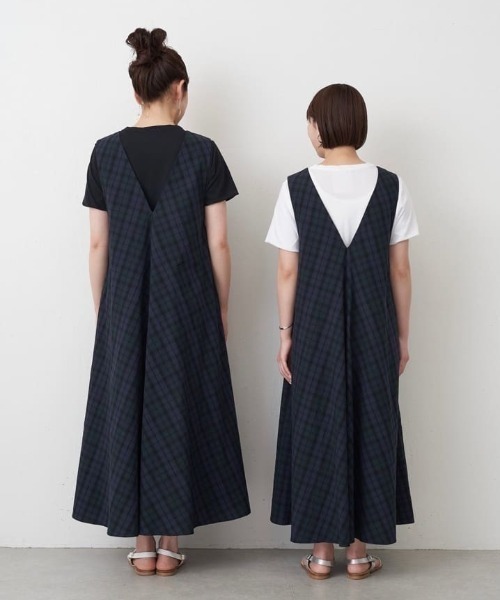 「BEARDSLEY」 ノースリーブワンピース 1 ネイビー レディースの画像