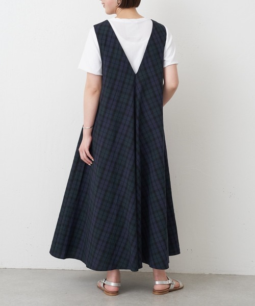 「BEARDSLEY」 ノースリーブワンピース 1 ネイビー レディースの画像