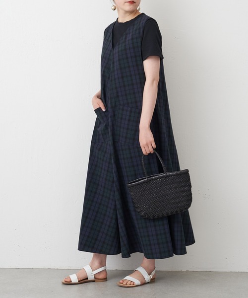 「BEARDSLEY」 ノースリーブワンピース 1 ネイビー レディースの画像