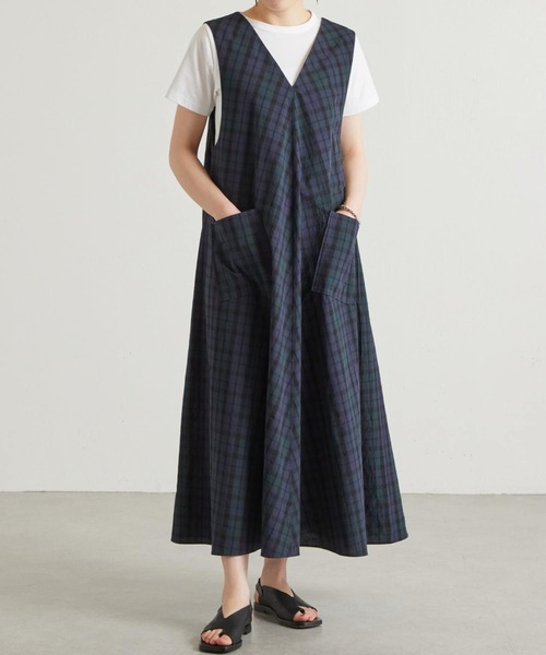 「BEARDSLEY」 ノースリーブワンピース 1 ネイビー レディースの画像