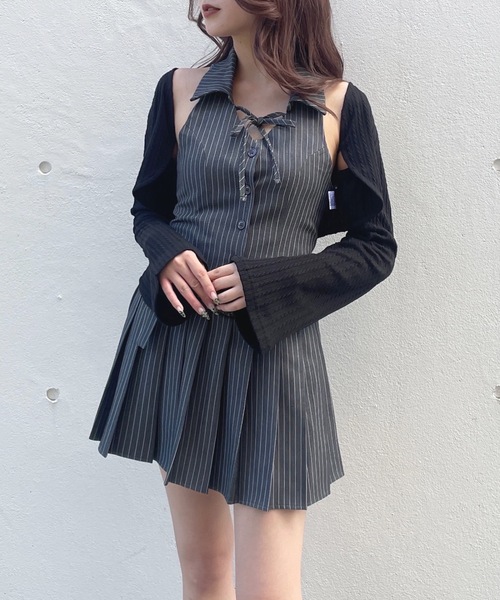 「one way」 ホルターネックワンピース FREE グレー系その他 レディース_画像5