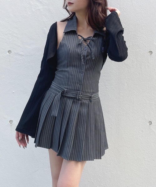 「one way」 ホルターネックワンピース FREE グレー系その他 レディース_画像7