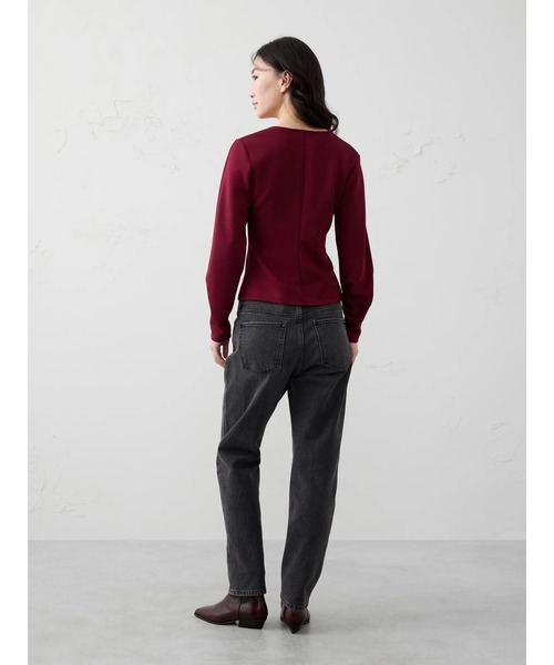 「BANANA REPUBLIC FACTORY STORE」 長袖カットソー S ワイン レディース_画像5