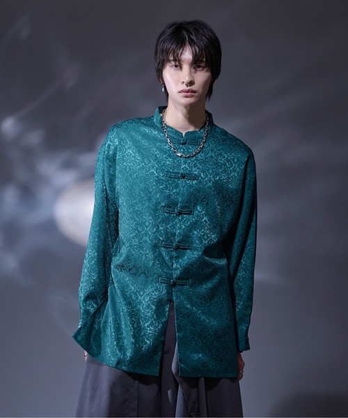 「Ellno Loset」 長袖シャツ MEDIUM ブラック メンズ_画像9