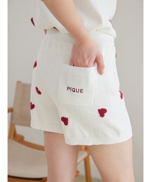 【オンライン限定】ジェラートピケ ハートジャガードプルオーバー+ショートパンツ gelato pique（ジェラートピケ） パジャマ ルームウェア 「ONLINE限定