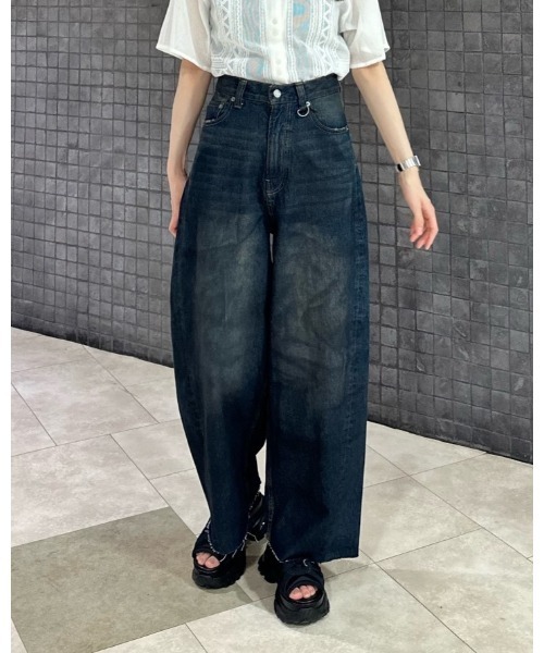 「JEANASIS」 デニムパンツ SMALL ネイビー レディース_画像2