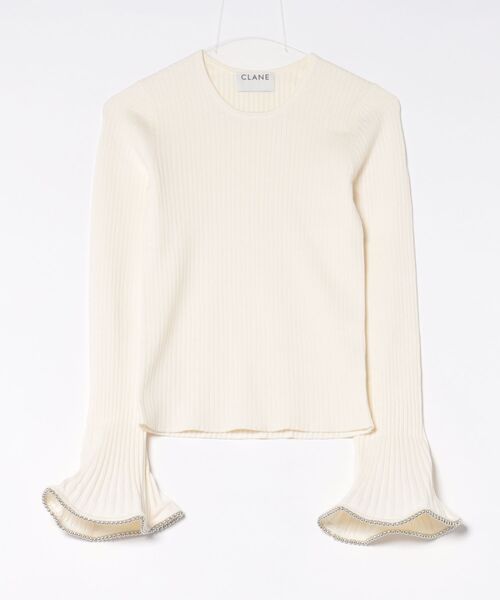 CLANE 今季人気 ニット ホワイト クラネ VERY oggi CLANE（クラネ） ニット セーター CLANE/クラネ/FRILL SLEEVE KNIT