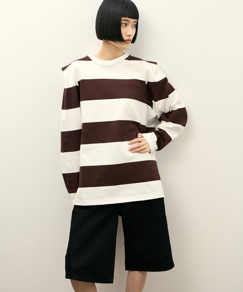 pheeny ボーダータックスリーブT カットソー　フィーニー PHEENY（フィーニー） tシャツ 「」別注 Heavy weight border tucked