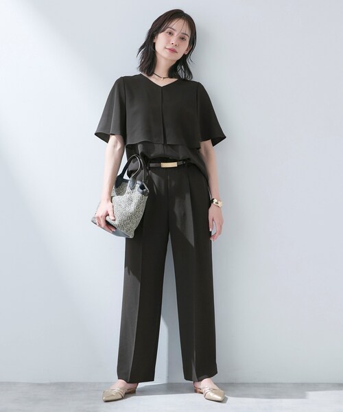 ブラウス シャツ 「着る日傘」シフォンドッキングブラウス レディースの画像