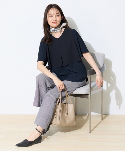 ブラウス シャツ 「着る日傘」シフォンドッキングブラウス レディースの画像