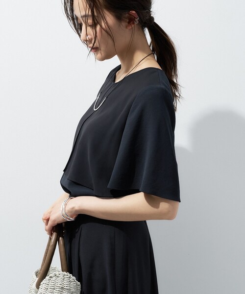 ブラウス シャツ 「着る日傘」シフォンドッキングブラウス レディースの画像