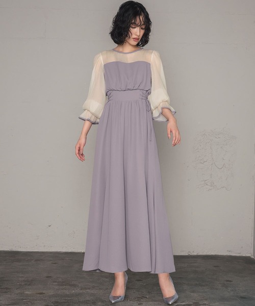 「GIRL」 長袖ワンピース 2L ブルーグレー レディース_画像7