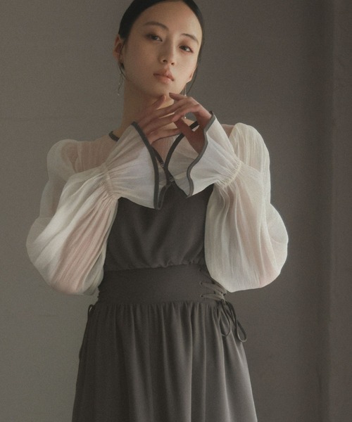 「GIRL」 長袖ワンピース 2L ブルーグレー レディース_画像8