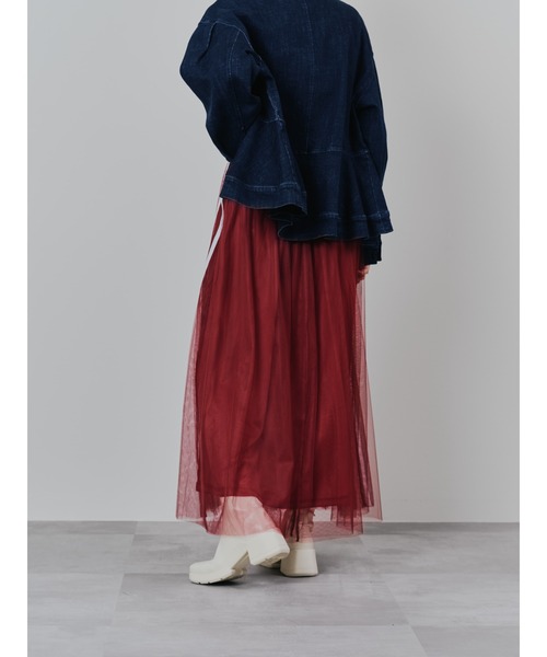 「DOLLUPOOPS」 ロングスカート 38 レッド レディース_画像3