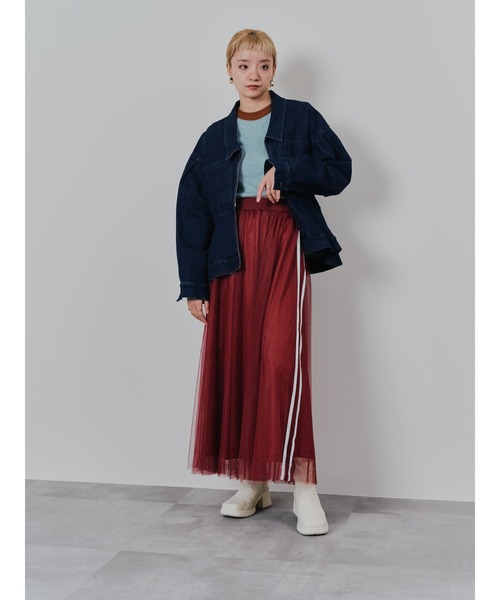 「DOLLUPOOPS」 ロングスカート 38 レッド レディース_画像5