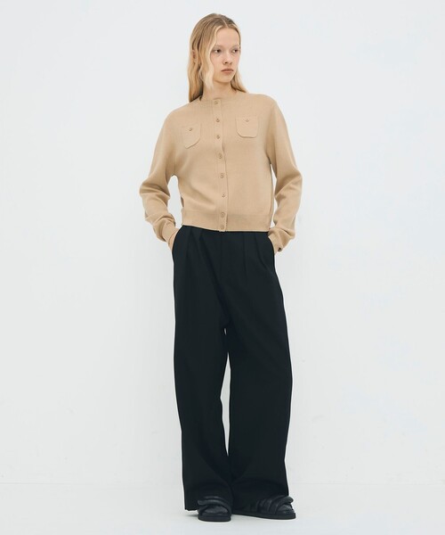 「CABaN」 ニットカーディガン X-SMALL ボルドー レディースの画像