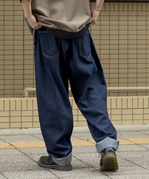 SlashDate」 「Jungle Storm」デニムパンツ L ダークインディゴブルー