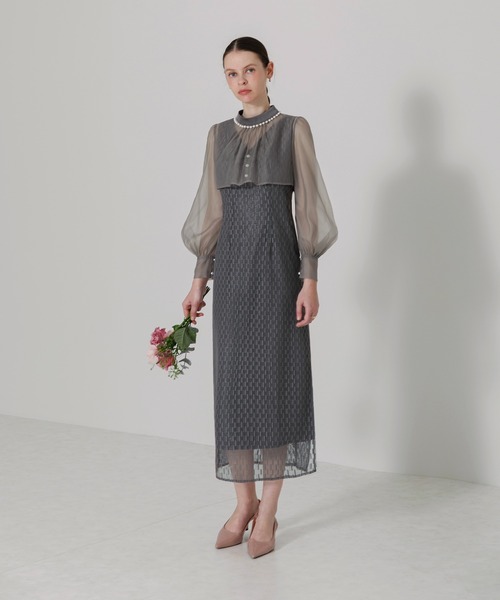 「Leja」 コンビワンピース SMALL グレー レディースの画像