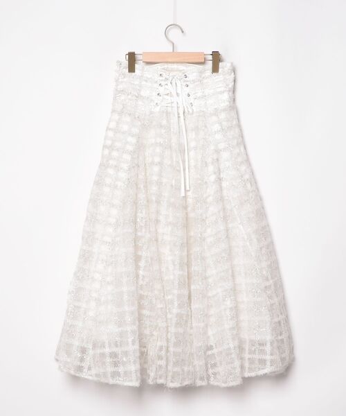 「dazzlin」 フレアスカート MEDIUM オフホワイト レディース