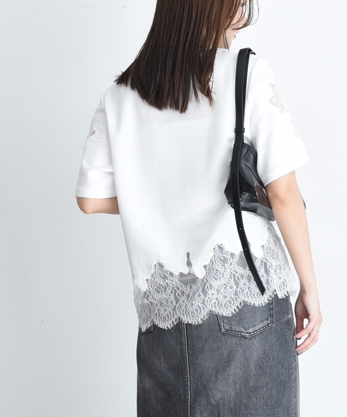 tシャツ レースエンブロTシャツ レディースの画像