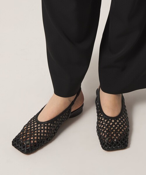 パンプス メッシュバックベルト フラット20↑の画像