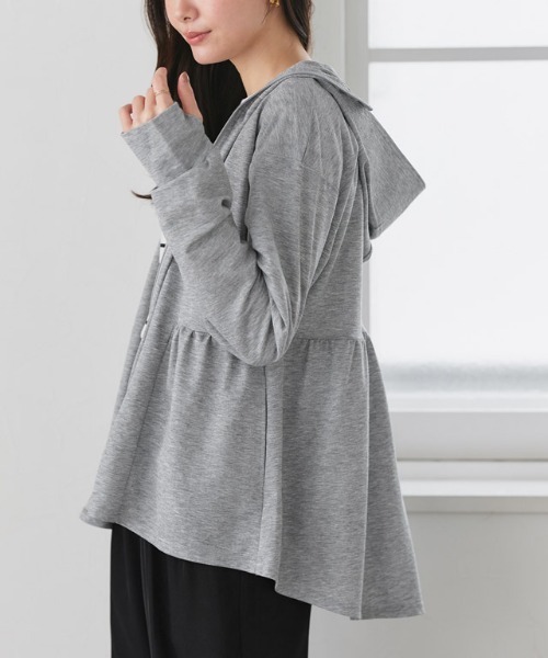 「Pierrot」 ジップアップパーカー L 杢グレー レディース_画像2