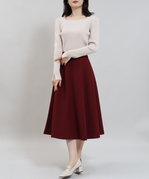 「TRUDEA」 フレアスカート SMALL ベージュ レディース_画像2