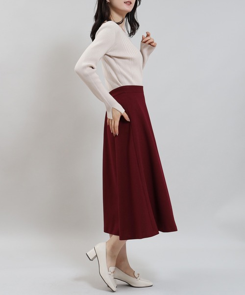 「TRUDEA」 フレアスカート SMALL ベージュ レディース_画像3