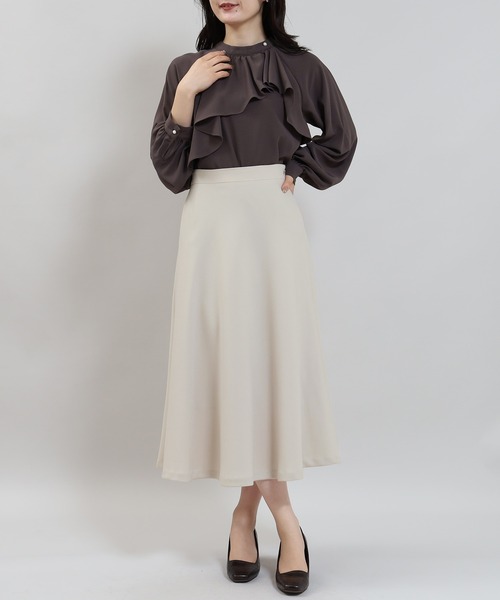 「TRUDEA」 フレアスカート SMALL ベージュ レディース_画像9