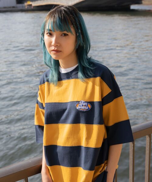 「BEN DAVIS」 半袖Tシャツ MEDIUM イエロー メンズ_画像4