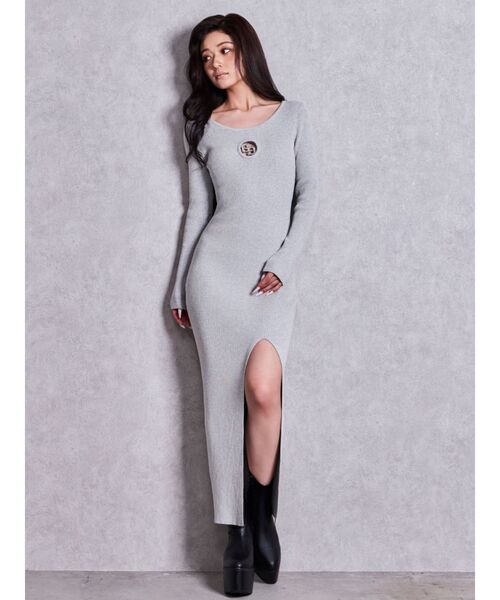 GYDA（ジェイダ） ワンピース GG bijou MOLD long sleeveニットロング
